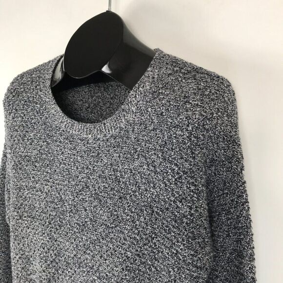 Madewell Landmark Textured Sweater Women's Medium Gray Knit Side Zip Pullover - Picture 5 of 12